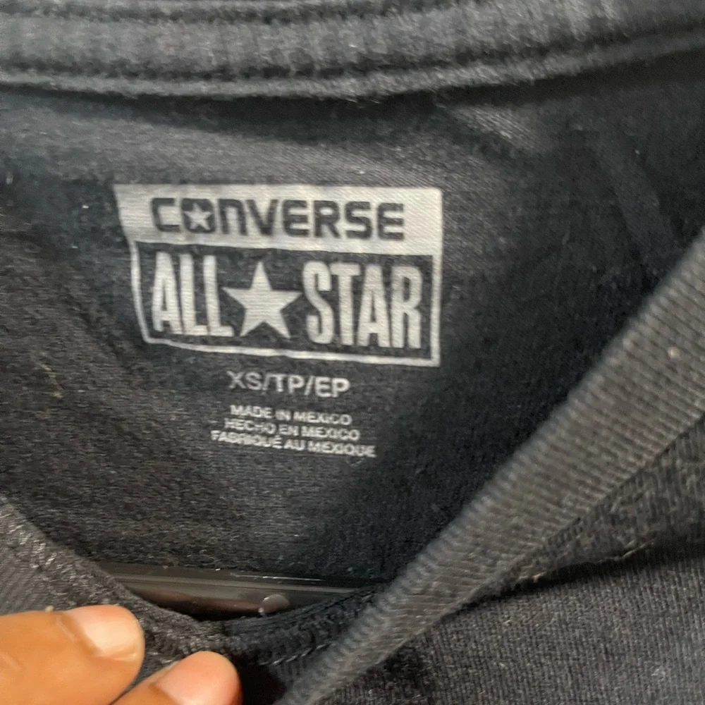Converse Black Short-Sleeve Tee with Gray Number & Stars Graphic